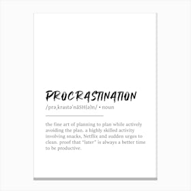 Procrastination Definition Print - Dictionary Lienzos