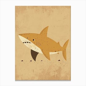 Mustard Shark Illustration Canvas Print