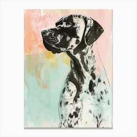 Spotted Pastel Watercolour Dog Canvas Print