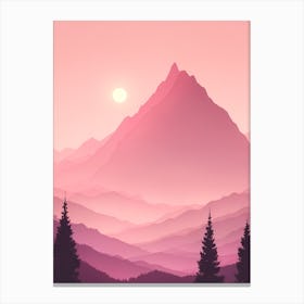 Misty Mountains Vertical Background In Pink Tone 66 Canvas Print