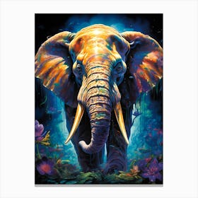 Elephant In The Jungle Canvas Print