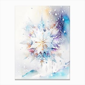 Crystal, Snowflakes, Storybook Watercolours 2 Canvas Print