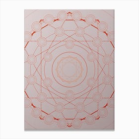 Geometric Abstract Glyph Circle Array in Tomato Red n.0046 Canvas Print
