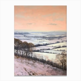 Dreamy Winter Painting The South Downs England 4 Canvas Print