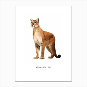 Mountain Lion Kids Animal Poster Canvas Print