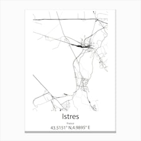 Istres,France Minimalist Map Canvas Print