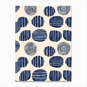 Blue And White Swirls 1 Canvas Print