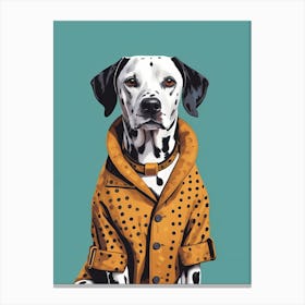 Dalmatian Dog Portrait In A Suit (26) Canvas Print