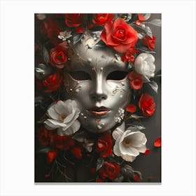 Mask With Roses Canvas Print