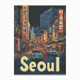 Aihrgdesign A Classic 1960s Travel Poster For Seoul Canvas Print