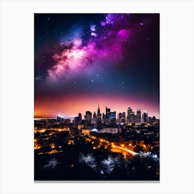 City Skyline At Night 2 Canvas Print