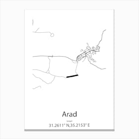 Arad,Israel Minimalist Map Canvas Print