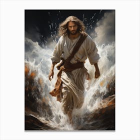 Jesus walking on the water Canvas Print