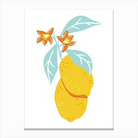 Lemons And Flowers Canvas Print