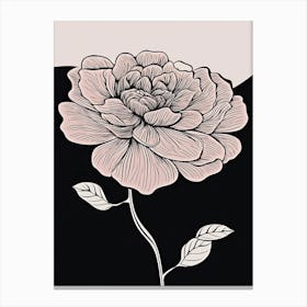 Dahlia Line Art Flowers Illustration Neutral 7 Canvas Print