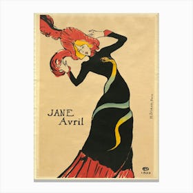 Jane Avril (1899) 2, Henri de Toulouse-Lautrec Canvas Print