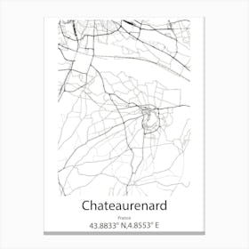 Chateaurenard,France Minimalist Map Canvas Print