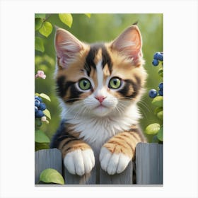 Cat On The Fence Canvas Print