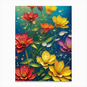 Flowers In The Rain Canvas Print