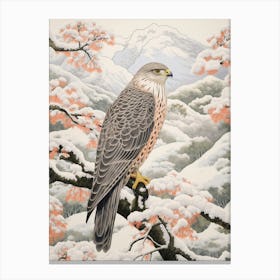 Winter Bird Painting Falcon 3 Canvas Print