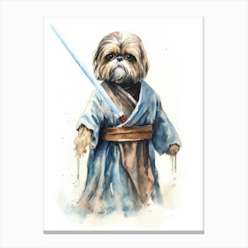 Shih Tzu Dog As A Jedi 2 Canvas Print