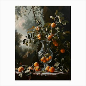 Baroque Floral Still Life Bergamot 4 Canvas Print
