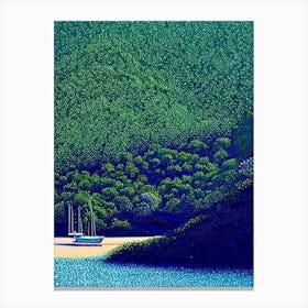Andaman And Nicobar Islands India Pointillism Style Tropical Destination Canvas Print