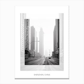 Poster Of Shenzhen, China, Black And White Old Photo 1 Canvas Print