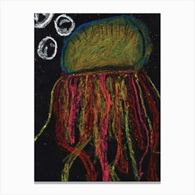 Jellyfish drawn by Little Artist O.D.R Canvas Print