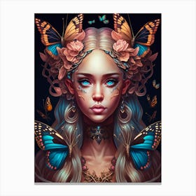 Butterfly fairy Girl Canvas Print