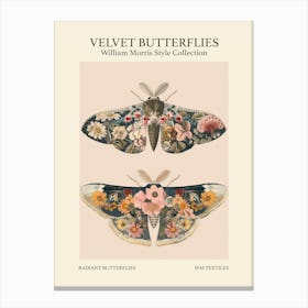 Velvet Butterflies Collection Radiant Butterflies William Morris Style 8 Canvas Print