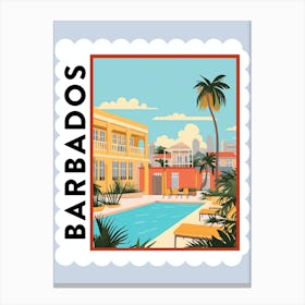 Barbados 1 Travel Stamp Poster Canvas Print