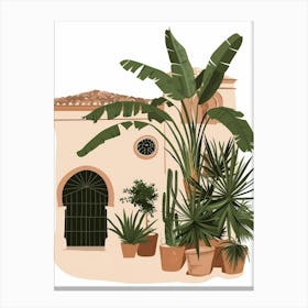 House With Potted Plants 1 Canvas Print