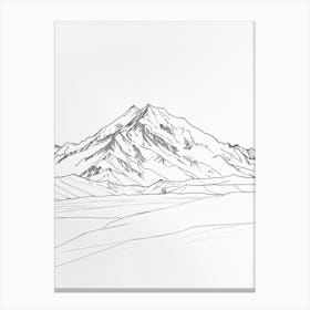 Mount Olympus Greece Line Drawing 3 Canvas Print