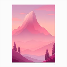 Misty Mountains Vertical Background In Pink Tone 21 Canvas Print