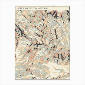 Hoher Dachstein Austria Hillshade Map Canvas Print