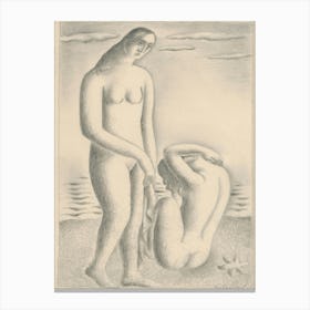 Women On The Seashore, Mikuláš Galanda Canvas Print