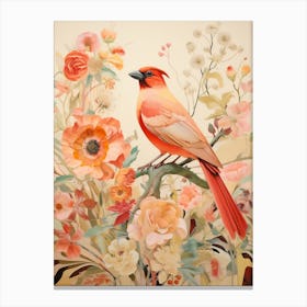 Northern Cardinal 2 Detailed Bird Painting Canvas Print