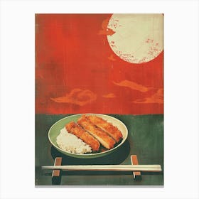 Katsu Curry Japanese Cuisine Mid Century Modern Canvas Print