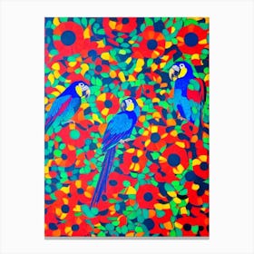 Macaw Yayoi Kusama Style Illustration Bird Canvas Print