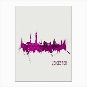 Leicester England City Purple Canvas Print