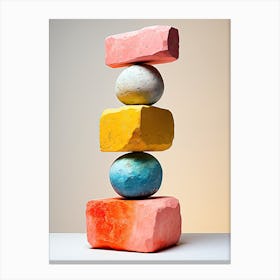 Stack Of Bricks, Stones Art Canvas Print