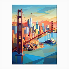 San Francisco, Usa, Geometric Illustration 4 Canvas Print