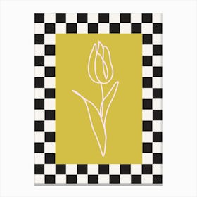 Modern Checkered Flower Poster  7 Canvas Print