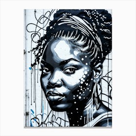 Graffiti Mural Of Beautiful Black Woman 231 Canvas Print