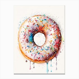 Sprinkles Donut Cute Neon 2 Canvas Print