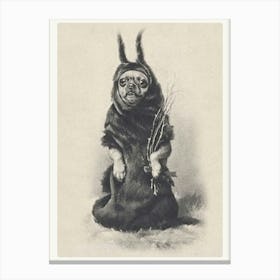 Victorian Christmas Krampus Chihuahua ~ 1900s Sketch for Greeting Cards Adorable Gothic Dog Canvas Print