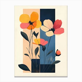 Flowers On A Wall Canvas Print