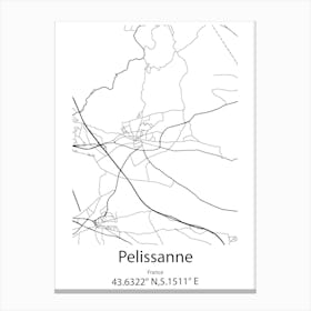 Pelissanne,France Minimalist Map Canvas Print