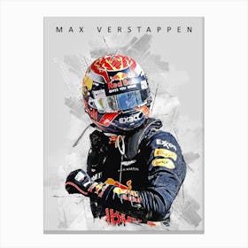 Max Verstappen Drawing Street Art Canvas Print